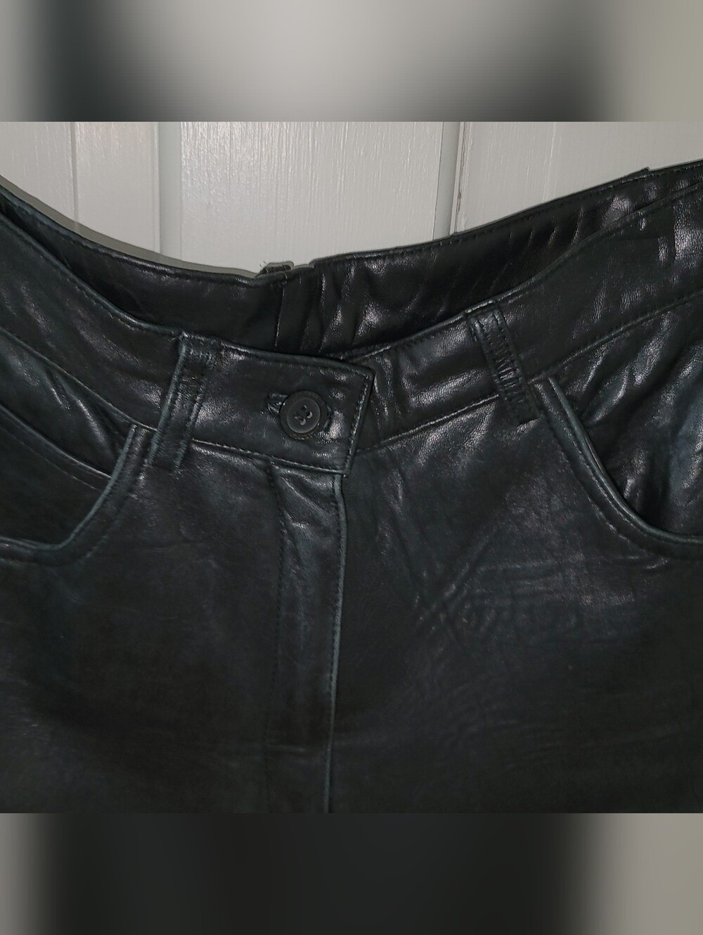 Adler Soft Black Leather Pants Size 8 - Picture 6 of 9